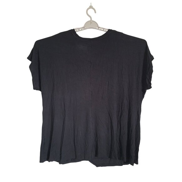 Ava & Viv Womens Black Short Sleeve Twist Front Tee Casual Top Plus Size 2X - Picture 10 of 10